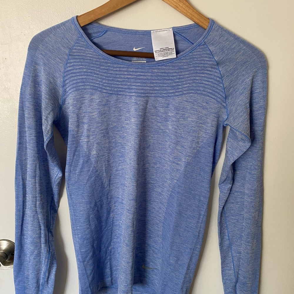 Nike Dri-FIT Sky Blue Long Sleeve Shirt